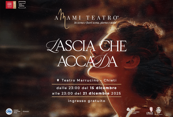 Al Teatro Marrucino torna “Amami Teatro – In scena e fuori scena, giorno e notte” con 144 ore consecutive di spettacolo dal vivo dal 15 al 21 dicembre